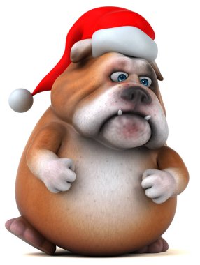 Noel Baba şapkalı Bulldog 