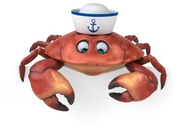 Eğlenceli Yengeç karakter  