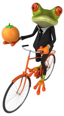 Eğlenceli çizgi film karakteri ile portakal 