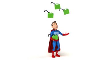 Yağ ile hokkabazlık eğlenceli süper kahraman