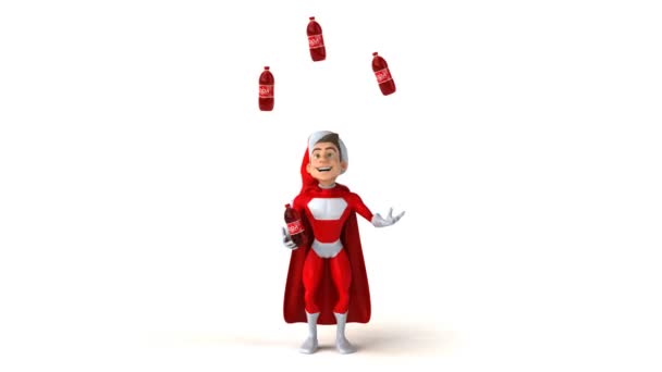 Santa Claus juggling dengan soda — Stok Video