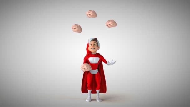 Weihnachtsmann jongliert mit Hirn — Stockvideo