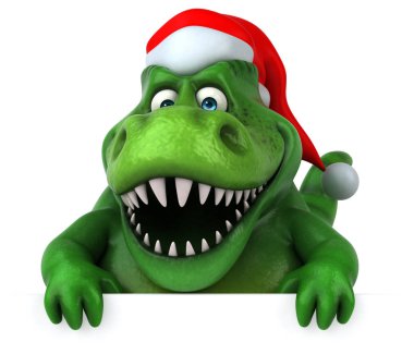 dinozor Noel Baba şapkalı 