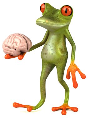 Eğlenceli çizgi film karakteri ile beyin 