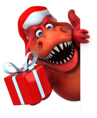 dinozor Noel Baba şapkalı 