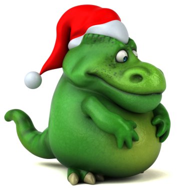 dinozor Noel Baba şapkalı 