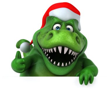 dinozor Noel Baba şapkalı 