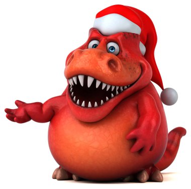 dinozor Noel Baba şapkalı 