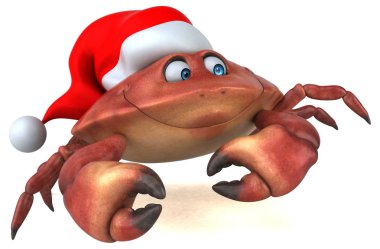 Noel Baba şapkalı eğlenceli Yengeç