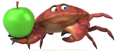 Apple ile eğlenceli çizgi film karakteri