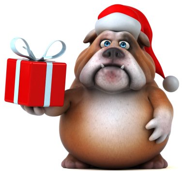 Noel Baba şapkalı Bulldog 