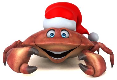 Noel Baba şapkalı eğlenceli Yengeç