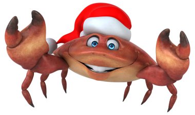 Noel Baba şapkalı eğlenceli Yengeç