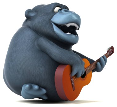 çizgi film karakteri ile müzik enstrümanı