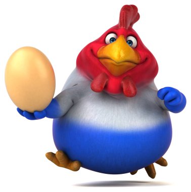 Holding Fransız piliç yumurta - 3d çizim