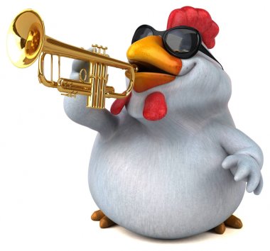 çizgi film karakteri ile müzik enstrümanı