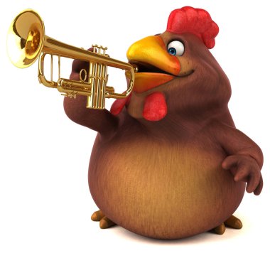 çizgi film karakteri ile müzik enstrümanı