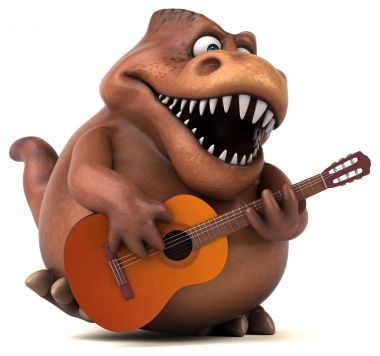 çizgi film karakteri ile müzik enstrümanı