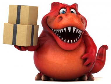 Kutuları ile eğlenceli çizgi film karakteri 