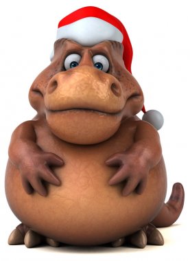 dinozor Noel Baba şapkalı 