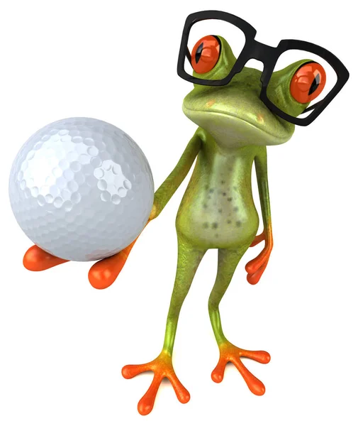 Fun cartoon character with ball — Stock Photo, Image