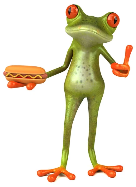 A hotdog szórakoztató rajzfilmfigura — Stock Fotó