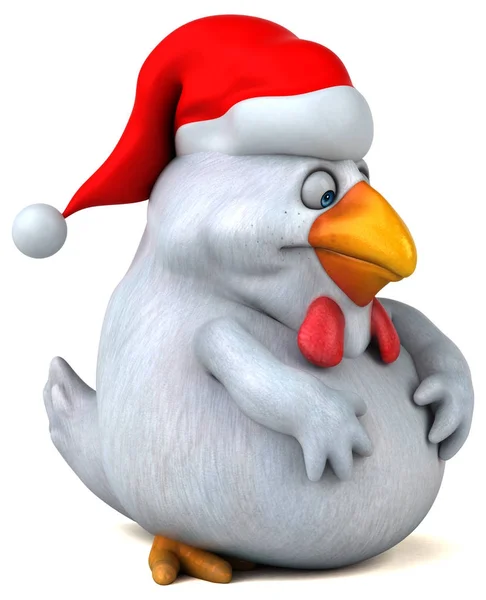 Pollo en sombrero de Santa Claus —  Fotos de Stock