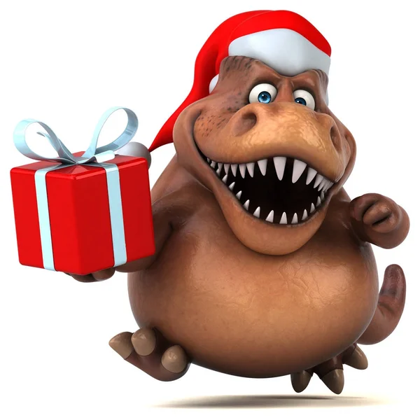Dinosaur in Kerstman hoed — Stockfoto
