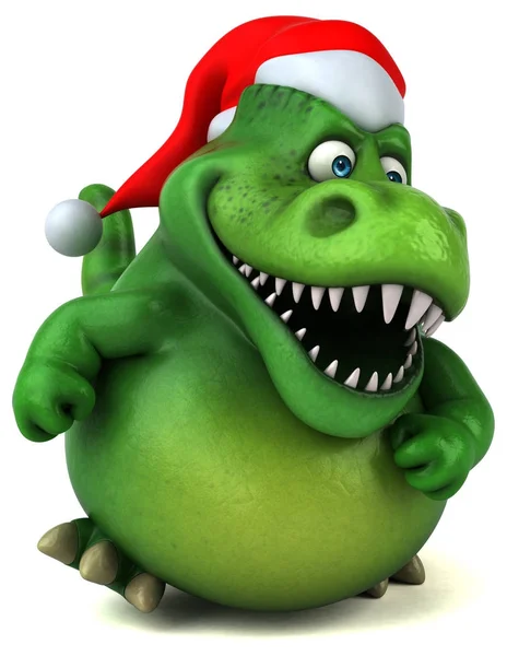 Dinosaur in Kerstman hoed — Stockfoto