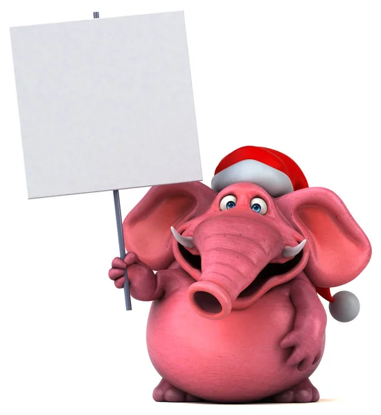 Elefante rosa en sombrero de Santa Claus —  Fotos de Stock