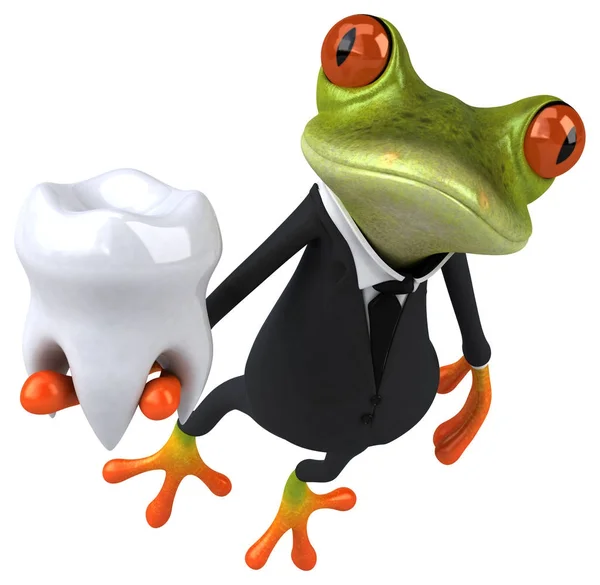 Fun cartoon character with tooth — Stock Photo, Image