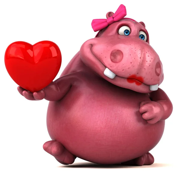 Fun cartoon character with heart — Stock Photo, Image