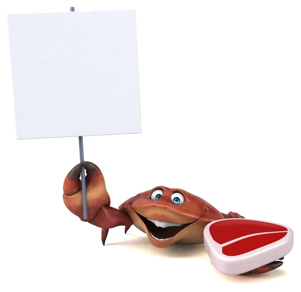 Personagem de desenho animado divertido com carne — Fotografia de Stock