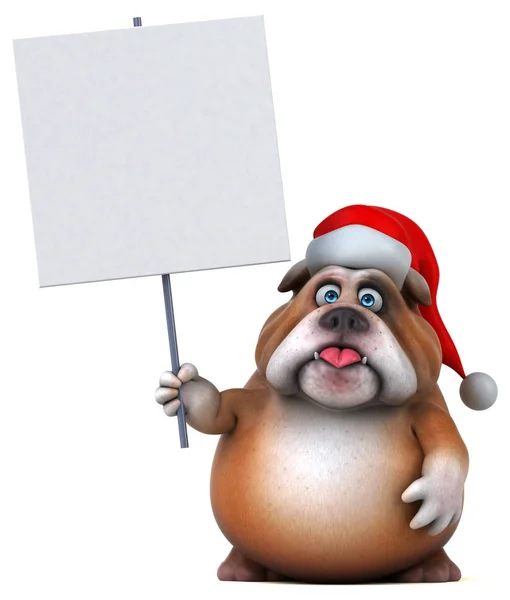 Noel Baba şapkalı Bulldog — Stok fotoğraf