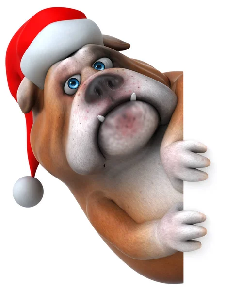 Bulldogge mit Weihnachtsmann-Hut — Stockfoto