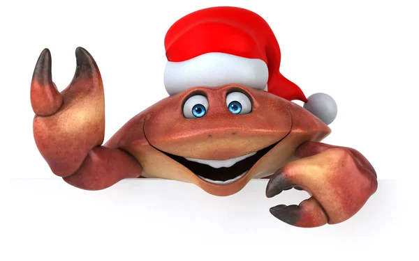 Zabawne kraba w czapkę Mikołaja — Zdjęcie stockowe