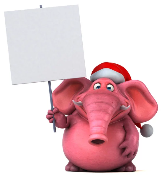 Elefante rosa en sombrero de Santa Claus —  Fotos de Stock