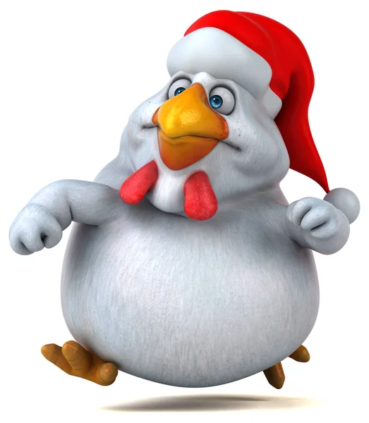 Pollo en sombrero de Santa Claus — Foto de Stock