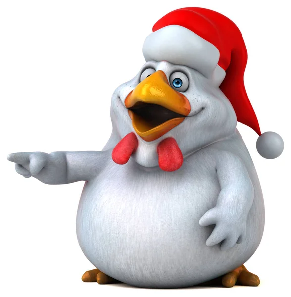 Kip in Kerstman hoed — Stockfoto