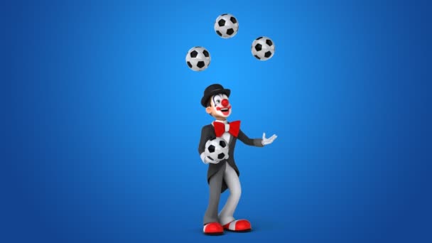 Clown jongliert mit Bällen — Stockvideo