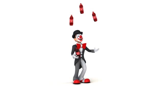Клоун жонглирует содовой — стоковое видео