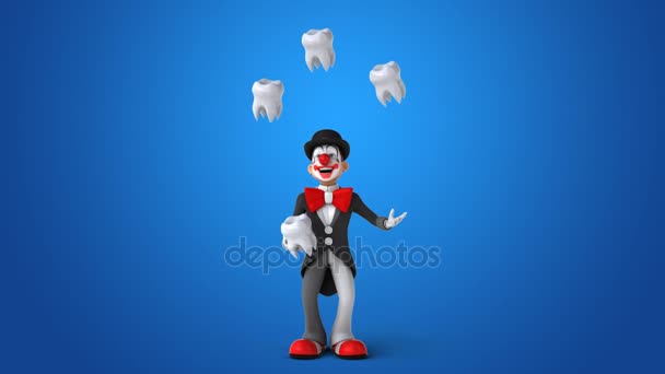 小丑杂耍的牙齿 — 图库视频影像