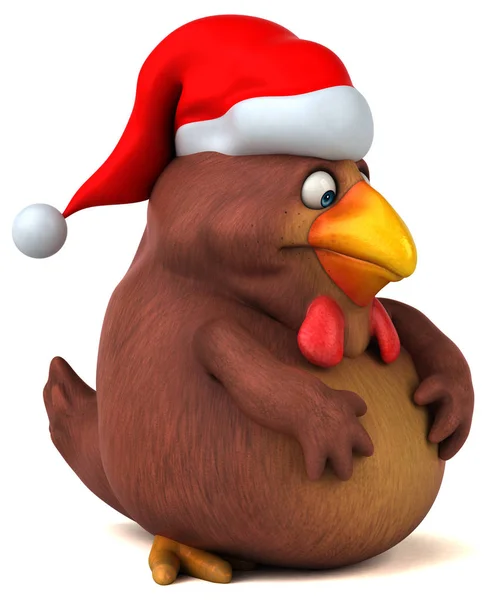 Poulet au chapeau santa claus — Photo