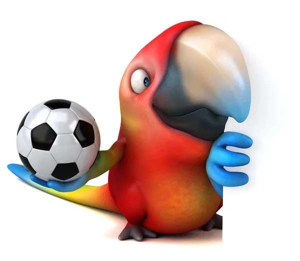 Funny cartoon character with ball — Stock Photo, Image