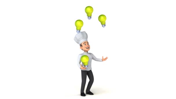 Персонаж жонглювання з лампочками — стокове відео