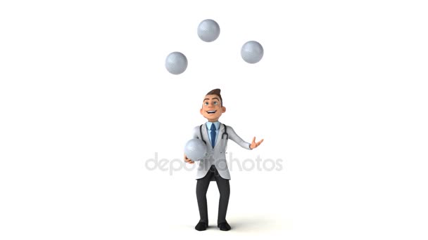 Лікар жонглювання з кульками — стокове відео