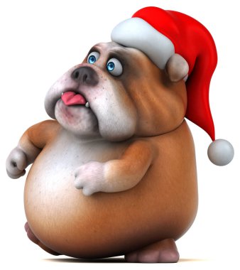 çizgi film karakteri Noel Baba şapkalı