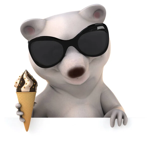 Cartoon character with ice cream — Stock Photo, Image