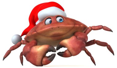 çizgi film karakteri Noel Baba şapkalı