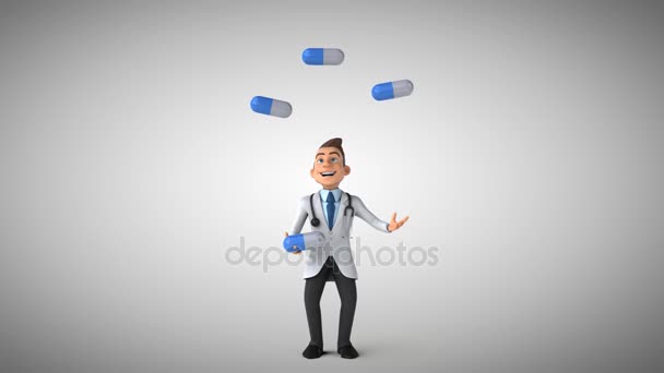 Médecin jongler avec des pilules — Video